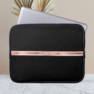 Capa Para Notebook Personalizar Nome, Iniciais, Listras Dourado Rosa,