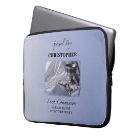 Capa Para Notebook Personalizar, Rapaz, Primeiro Azul de Comunhão