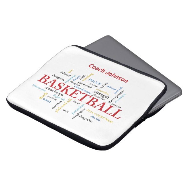 Capa Para Notebook Personalizar treinador de basquete Obrigado em pal (Frente Topo)