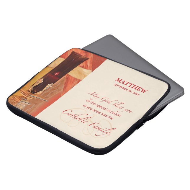 Capa Para Notebook Personalize, RCIA Parabéns, Católico, Vermelho (Frente Topo)