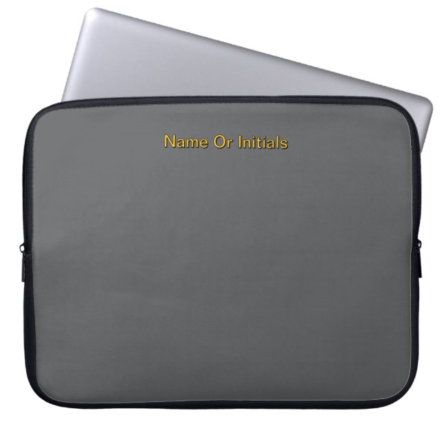 Capa Para Notebook Personalize With Name Gray + Orange (Frente)