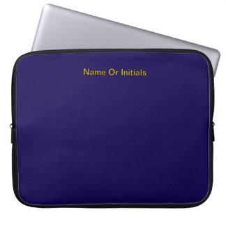 Capa Para Notebook Personalize With Name Initials Dk Blue + Orange  