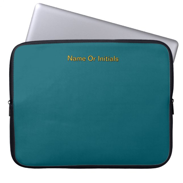 Capa Para Notebook Personalize With Name Initials Teal     (Frente)