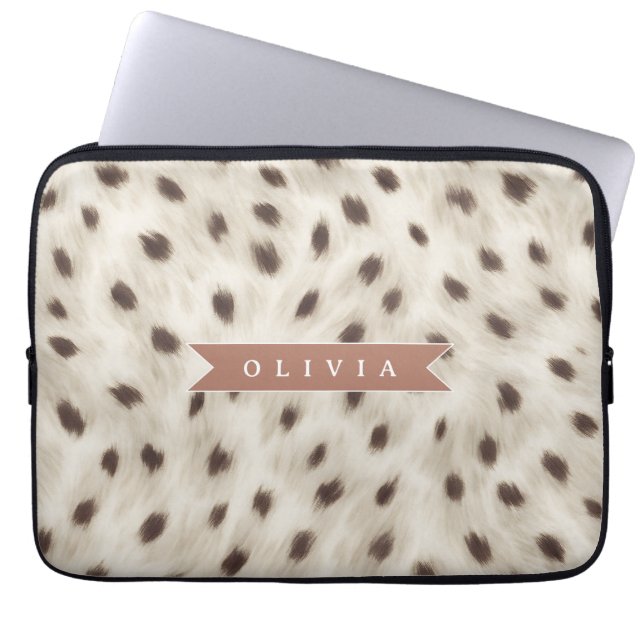Capa Para Notebook Personalized Chic Neutral Leopard Animal Print (Frente)