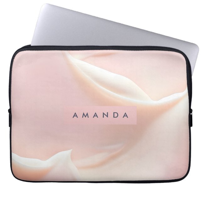 Capa Para Notebook Personalized Elegant Soft Blush Satin Abstract (Frente)