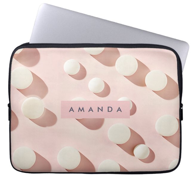 Capa Para Notebook Personalized Minimal Blush Pink Circles Style (Frente)