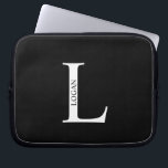 Capa Para Notebook Personalized Monogram and Name Laptop Sleeve<br><div class="desc">Personalized Monogram and Name Gifts
featuring personalized monogram and name in classic serif font style.</div>