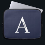 Capa Para Notebook Personalized Monogram and Name Laptop Sleeve<br><div class="desc">Personalized Monogram and Name Gifts
featuring personalized monogram and name in classic serif font style.</div>