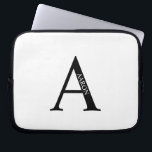 Capa Para Notebook Personalized Monogram and Name Laptop Sleeve<br><div class="desc">Personalized Monogram and Name Gifts
featuring personalized monogram and name in classic serif font style.</div>