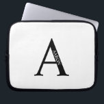 Capa Para Notebook Personalized Monogram and Name Laptop Sleeve<br><div class="desc">Personalized Monogram and Name Gifts
featuring personalized monogram and name in classic serif font style.</div>