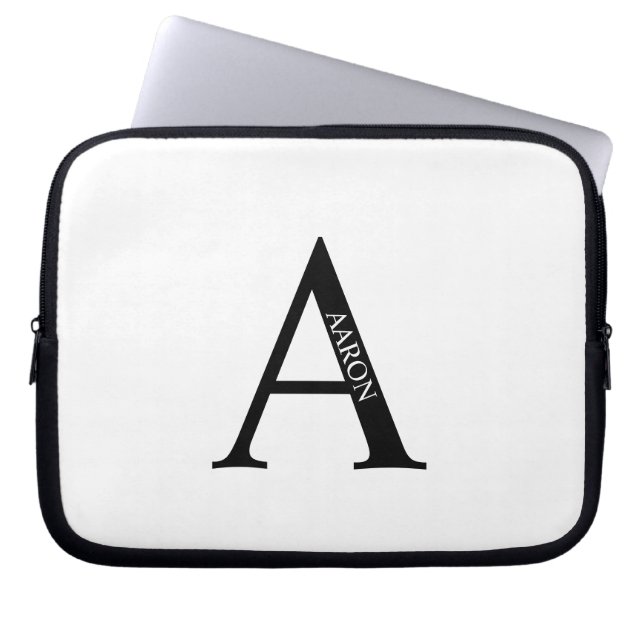 Capa Para Notebook Personalized Monogram and Name Laptop Sleeve (Frente)