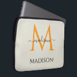 Capa Para Notebook Personalized Monogram & Name<br><div class="desc">Protect your device in style with a custom laptop sleeve featuring an elegant monogram and personalized name. Designed for both function and fashion, this sleek sleeve offers a snug fit to guard against scratches, dust, and everyday bumps. The refined monogram design adds a professional yet personal touch, making it ideal...</div>