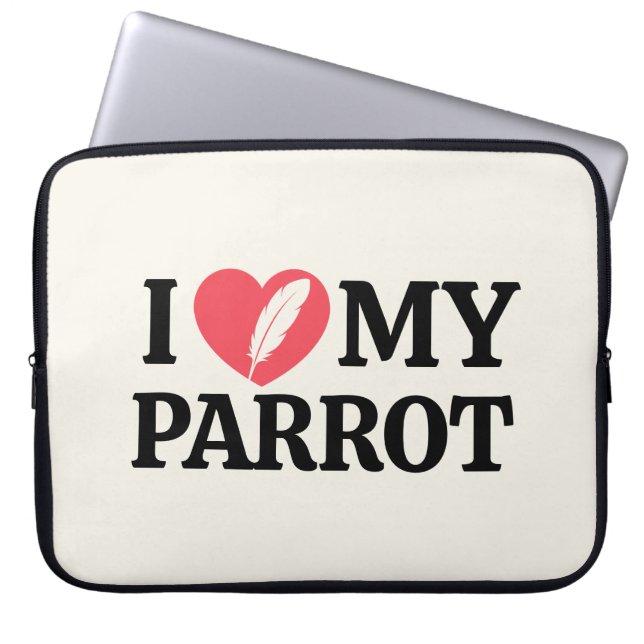 Capa Para Notebook Personalized Parrot Love Minimal Typography White (Frente)