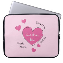 Capa Para Notebook Personalized Pink Hearts Laptop Case