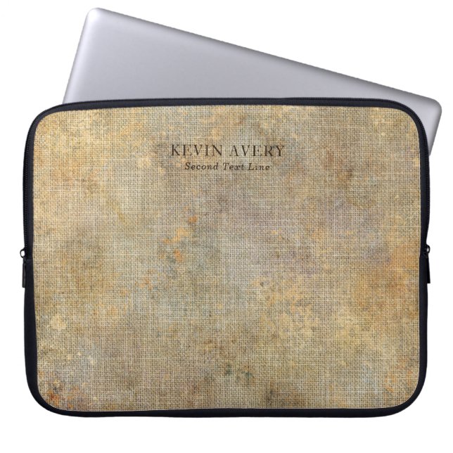 Capa Para Notebook Personalized Rustic Linen Texture Business (Frente)