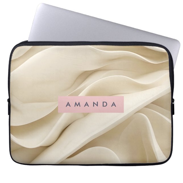 Capa Para Notebook Personalized Soft Cream Abstract Minimal Flow  (Frente)