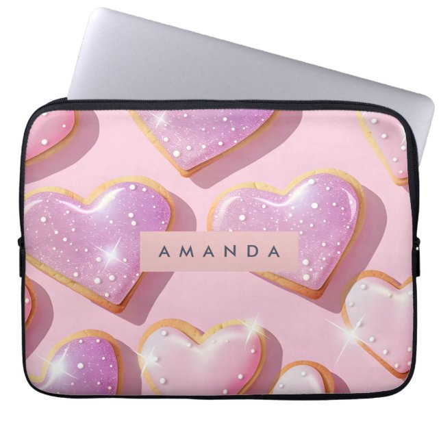 Capa Para Notebook Personalized Sparkling Heart Cookie Delight (Frente)