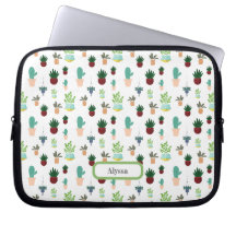 Personalized Succulent Cacti laptop sleeve