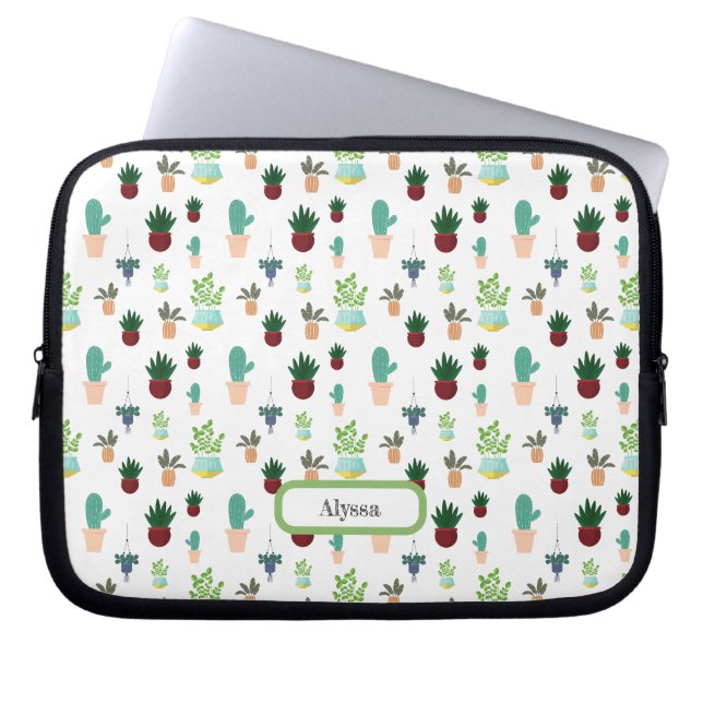 Capa Para Notebook Personalized Succulent Cacti laptop sleeve (Frente)