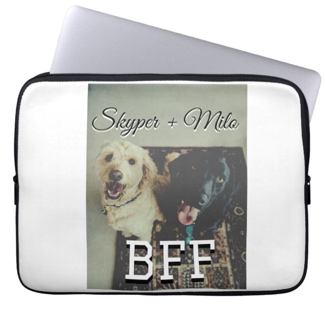 Capa Para Notebook Pet Frities adiciona nome e foto animal amor (Frente)