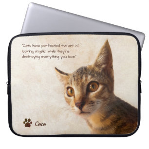 Capa Para Notebook Pet Photo Cat Dog Personalizado com Modelo de Cota