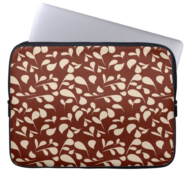 Capa Para Notebook Pétalas | Bege e Marrom (Frente)