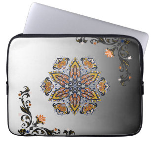 Capa Para Notebook Pétalas Celestiais – Mandala Botânica Mística