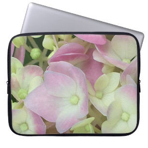 Capa Para Notebook Pétalas de Hydrangea, Cor-de-Rosa, Branca Antiquad