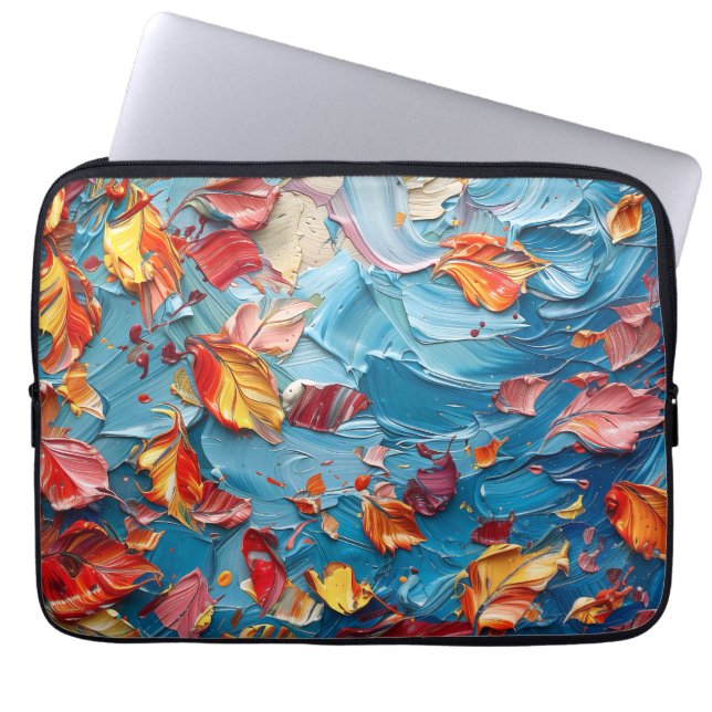 Capa Para Notebook Pétalas em Movimento – Floral Abstrato Expressivo (Frente)