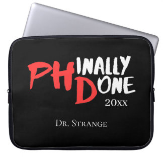 Capa Para Notebook Phinally done - Black PHD Graduation Quote Design
