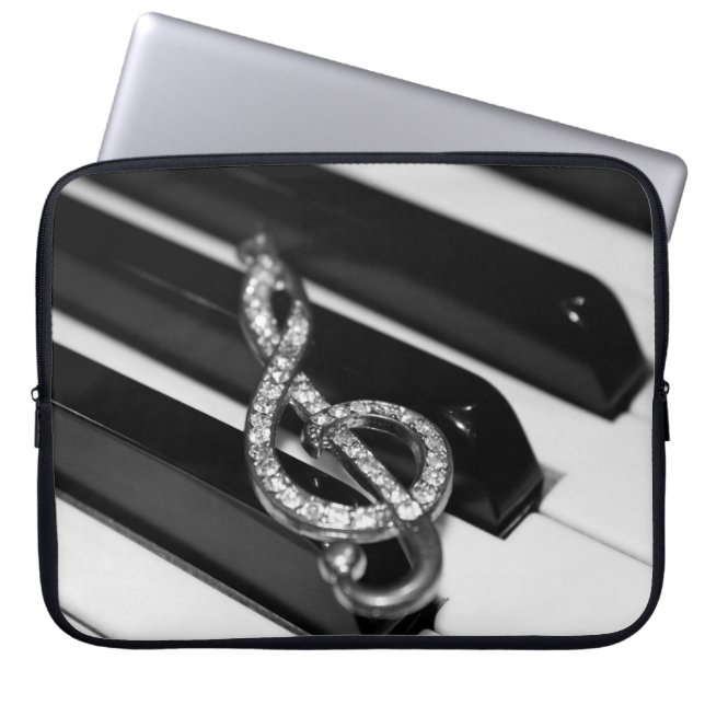 Capa Para Notebook Piano com g-clef (Frente)