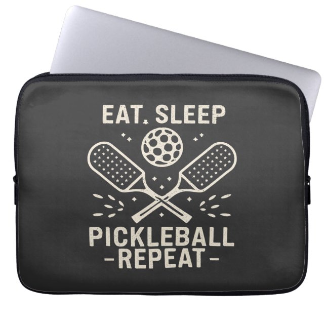Capa Para Notebook Pickleball Routine: Coma Repetição de Pickleball n (Frente)