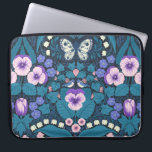 Capa Para Notebook Picos, aves e borboletas<br><div class="desc">Papel de parede de jardim pintado à mão com pânico,  lírios,  corações sangrando flores,  folhas,  pássaros e borboletas. Padrão sem costura</div>