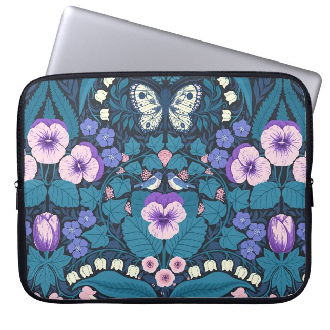 Capa Para Notebook Picos, aves e borboletas (Frente)