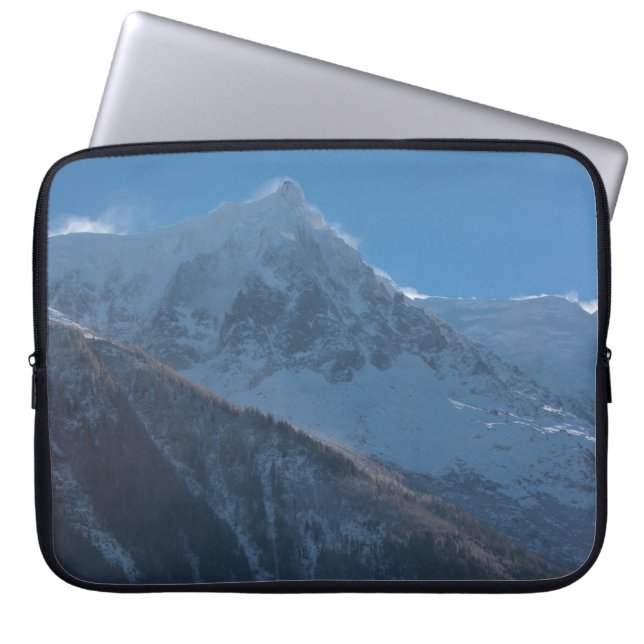 Capa Para Notebook Picos de montanha franceses cobertos de neve fresc (Frente)