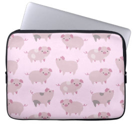 Capa Para Notebook Piglets Bebês Cor-de-Rosa Cor-de-Corte e Pontos
