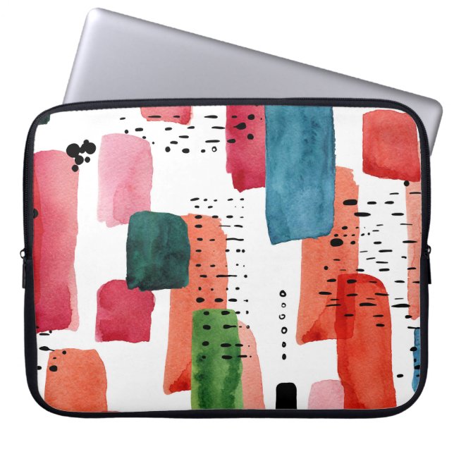 Capa Para Notebook Pincel do rabo: Laranja Azul (Frente)