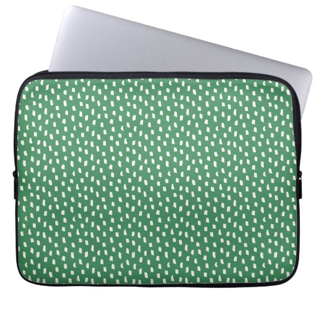 Capa Para Notebook Pinceladas Neutras Modernas Chic Folha Verde (Frente)