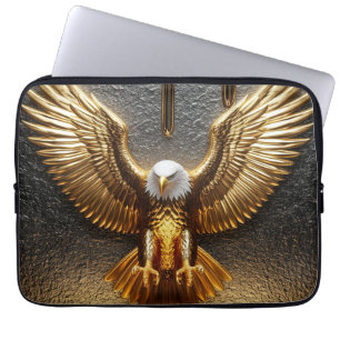 Capa Para Notebook Pingente de Águia Dourada Derramando Metal Líquido