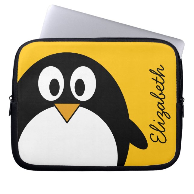 Capa Para Notebook Pinguim bonito e moderno dos desenhos animados (Frente)