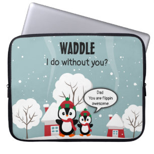 Capa Para Notebook Pinguim De Bebê De Cinza Bonita Na Neve De Inverno