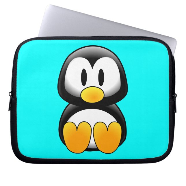 Capa Para Notebook Pinguim de Cartoon de Bebê (Frente)
