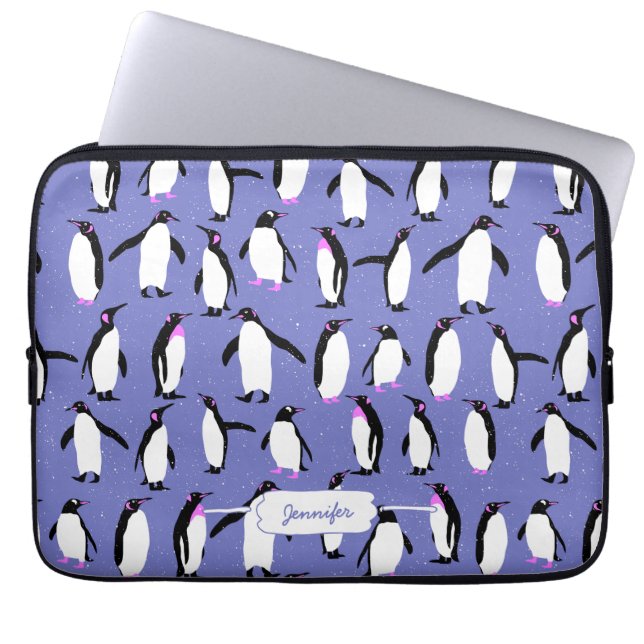 Capa Para Notebook Pinguim de inverno bonito (Frente)