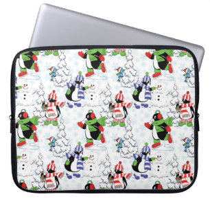 Capa Para Notebook Pinguim de Natal patinando