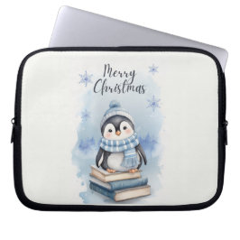 Capa Para Notebook Pinguim Natal de Watercolor