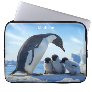 Capa Para Notebook Pinguins de Cubo de Nome Personalizado