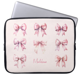 Capa Para Notebook Pink Coquette Bow Custom Name