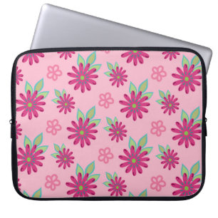 Capa Para Notebook Pink Daisy Floreal sem costura, beleza, blo