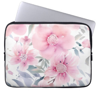 Capa Para Notebook Pink Floral Watercolor