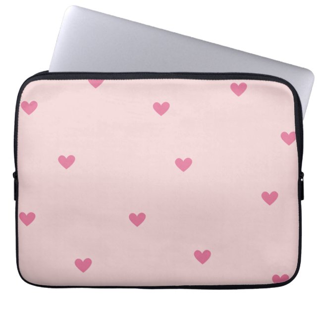 Capa Para Notebook Pink Hearts Seamless Pattern – Cute Valentine (Frente)